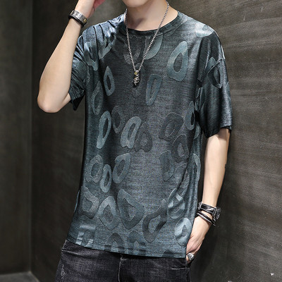 Tricou casual barbatesc cu decolteu rotund si maneci scurte