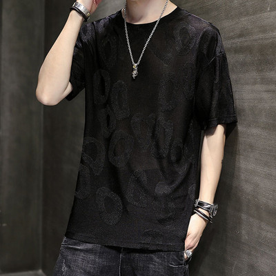 Tricou casual barbatesc cu decolteu rotund si maneci scurte