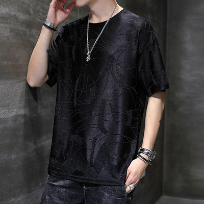 Tricou casual barbatesc cu decolteu rotund si maneci scurte