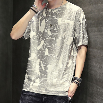 Tricou casual barbatesc cu decolteu rotund si maneci scurte