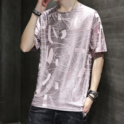 Tricou casual barbatesc cu decolteu rotund si maneci scurte