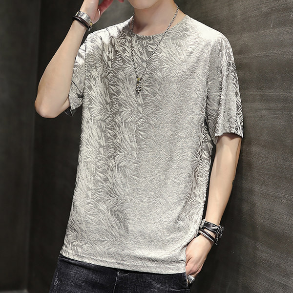 Tricou casual barbatesc cu decolteu rotund si maneci scurte