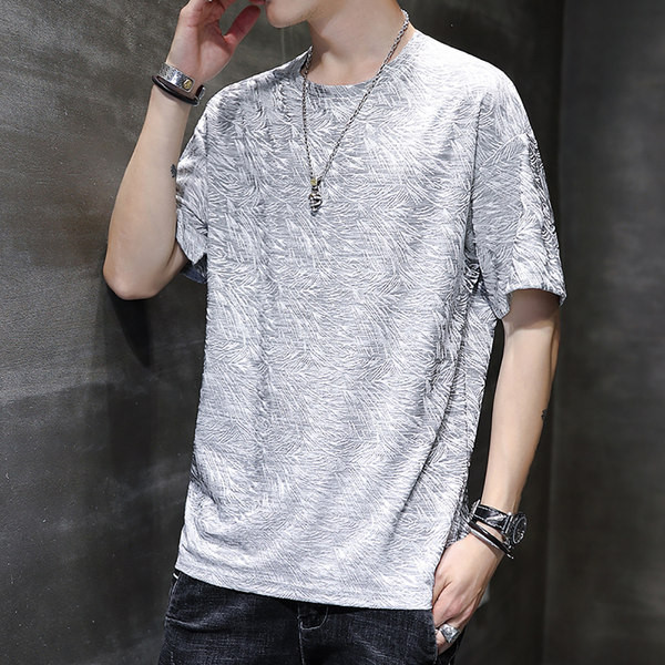 Tricou casual barbatesc cu decolteu rotund si maneci scurte