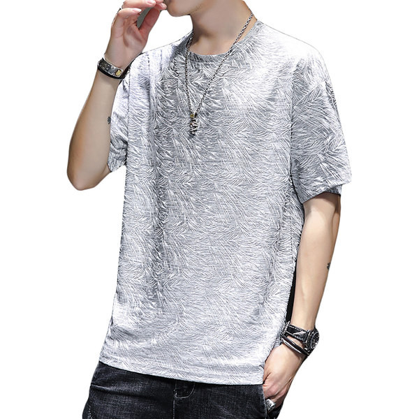 Tricou casual barbatesc cu decolteu rotund si maneci scurte