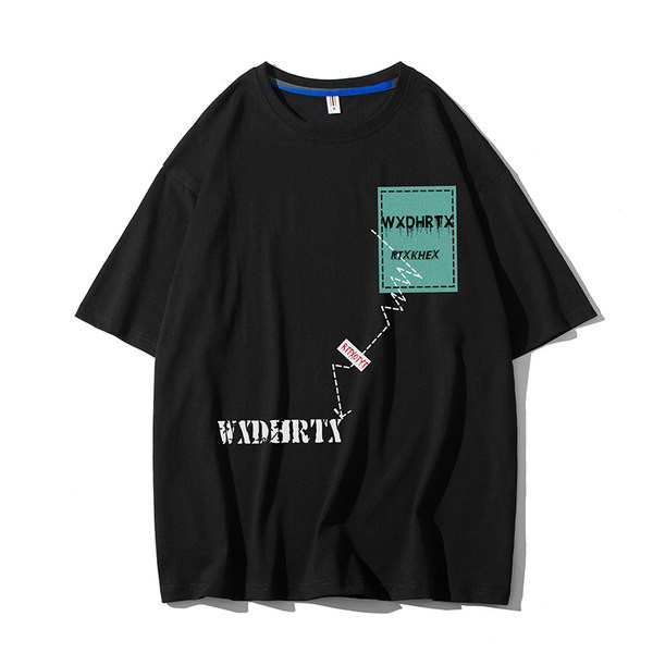 Tricou bărbătesc de primăvară cu mâneci scurte și decolteu rotund