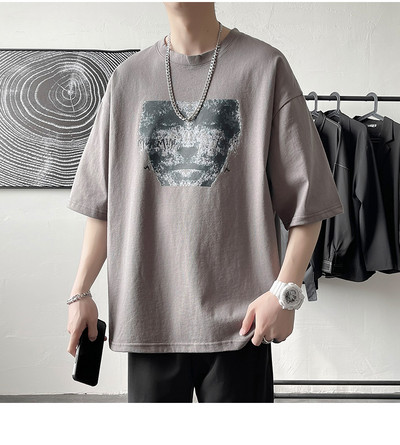 Tricou de vară pentru bărbați cu tricou alb-negru