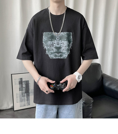 Tricou de vară pentru bărbați cu tricou alb-negru