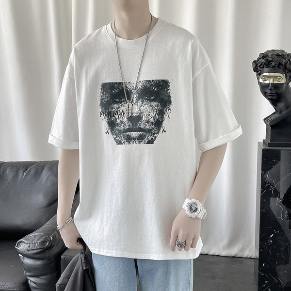 Tricou de vară pentru bărbați cu tricou alb-negru