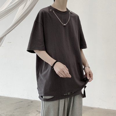 Tricou pentru bărbați cu element metalic și mâneci scurte