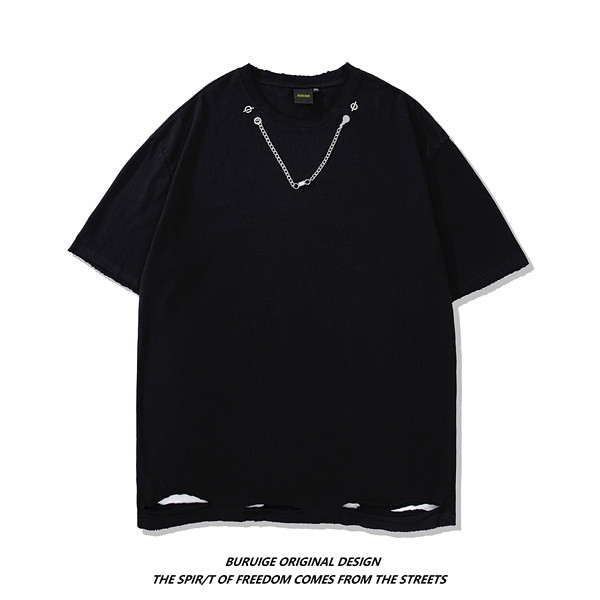 Tricou pentru bărbați cu element metalic și mâneci scurte