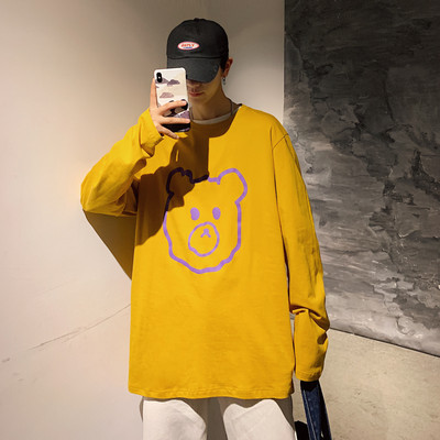 Bluză bărbătească cu aplicație și mâneci lungi în patru culori