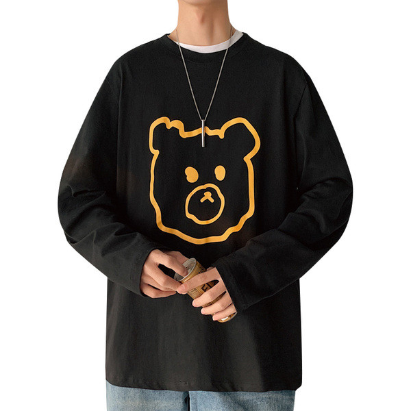 Bluză bărbătească cu aplicație și mâneci lungi în patru culori