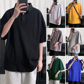 Bluză pentru bărbați cu guler clasic și mâneci scurte