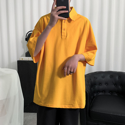 Bluză pentru bărbați cu guler clasic și mâneci scurte