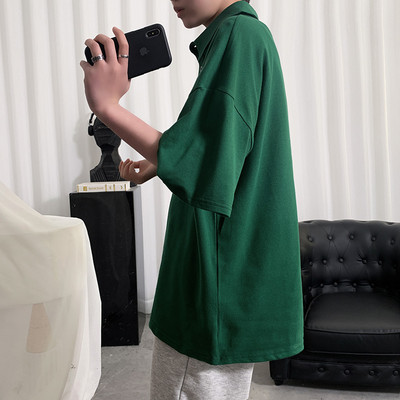 Bluză pentru bărbați cu guler clasic și mâneci scurte