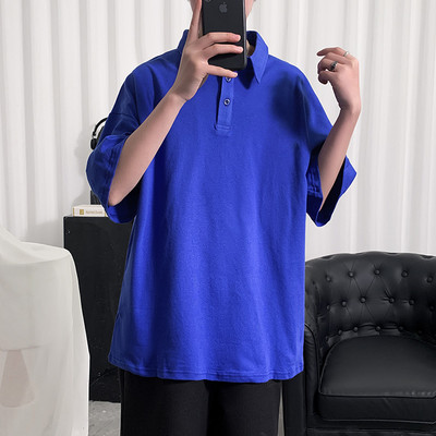 Bluză pentru bărbați cu guler clasic și mâneci scurte