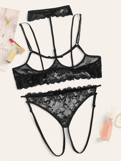 Set intim elegant pentru femei, cu dantela din doua piese