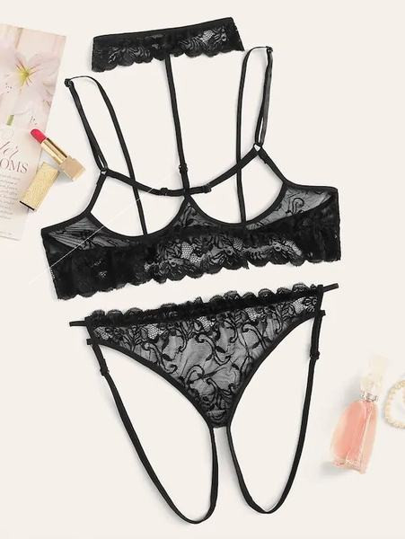 Set intim elegant pentru femei, cu dantela din doua piese