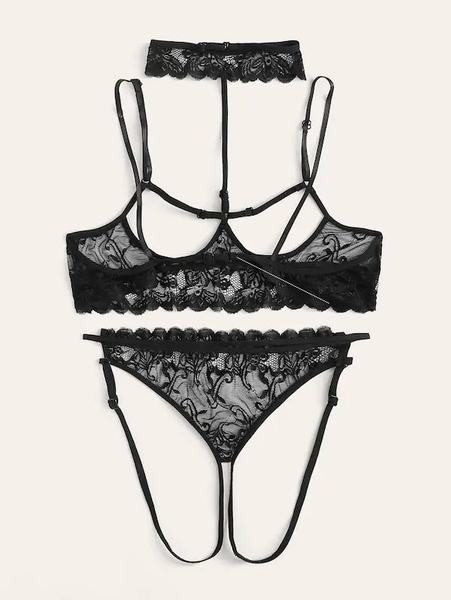 Set intim elegant pentru femei, cu dantela din doua piese