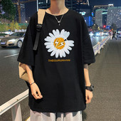 Tricou barbatesc cu aplicatie si maneci 3/4