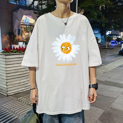 Tricou barbatesc cu aplicatie si maneci 3/4