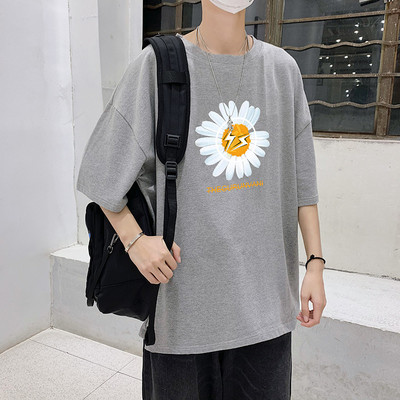 Tricou barbatesc cu aplicatie si maneci 3/4