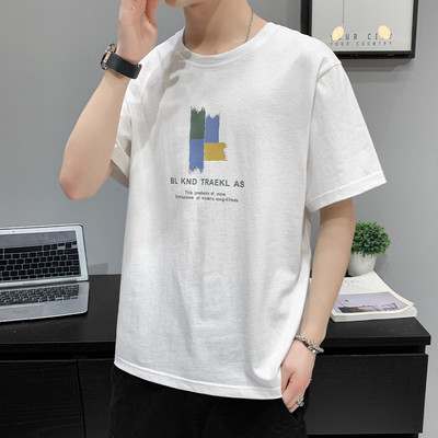 Tricou pentru bărbați modern cu mâneci scurte și aplicație în mai multe culori