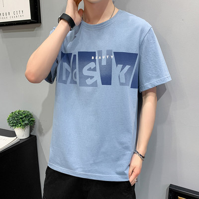 Tricou pentru bărbați modern cu mâneci scurte și aplicație în mai multe culori