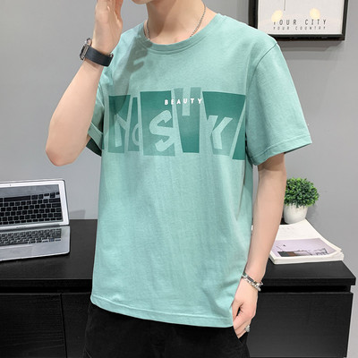 Tricou pentru bărbați modern cu mâneci scurte și aplicație în mai multe culori