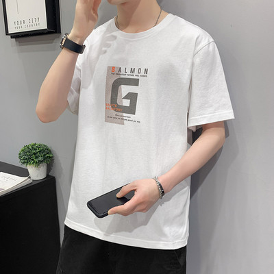 Tricou pentru bărbați modern cu mâneci scurte și aplicație în mai multe culori