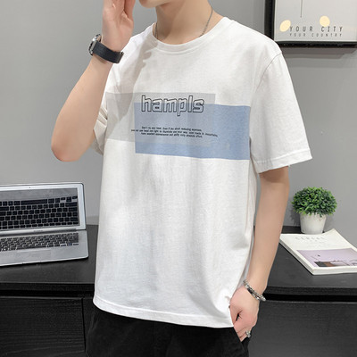 Tricou pentru bărbați modern cu mâneci scurte și aplicație în mai multe culori