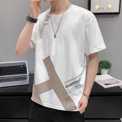 Tricou pentru bărbați modern cu mâneci scurte și aplicație în mai multe culori