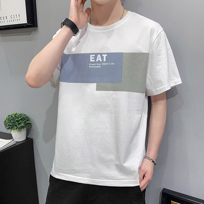 Tricou pentru bărbați modern cu mâneci scurte și aplicație în mai multe culori