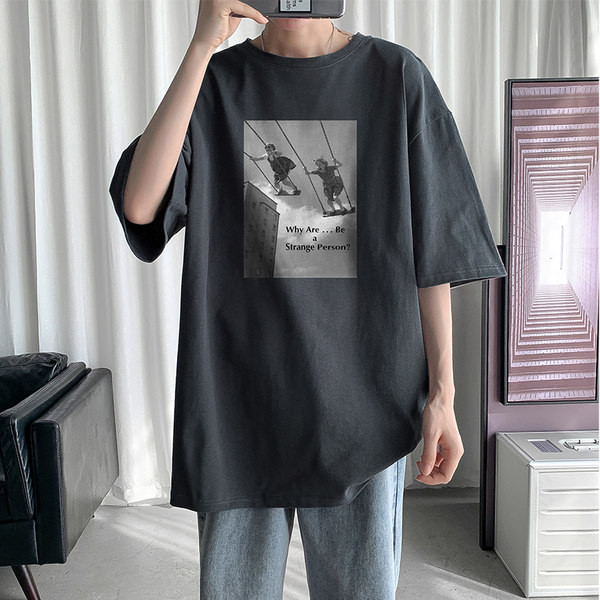 Ανδρικό μπλουζάκι με κοντά μανίκια και απλικέ