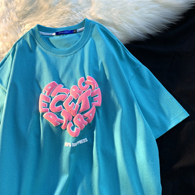 Tricou bărbați cu inscripție color - model larg