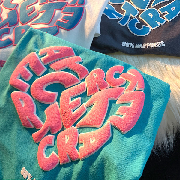 Tricou bărbați cu inscripție color - model larg