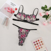 Lenjerie intimă elegantă, cu broderie din două piese