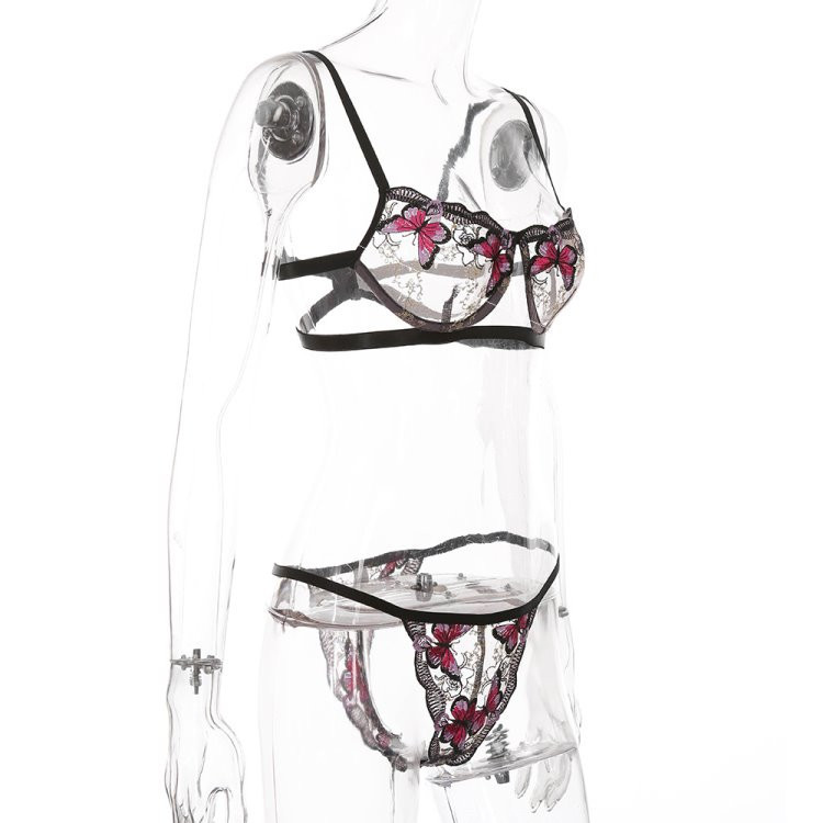 Lenjerie intimă elegantă, cu broderie din două piese