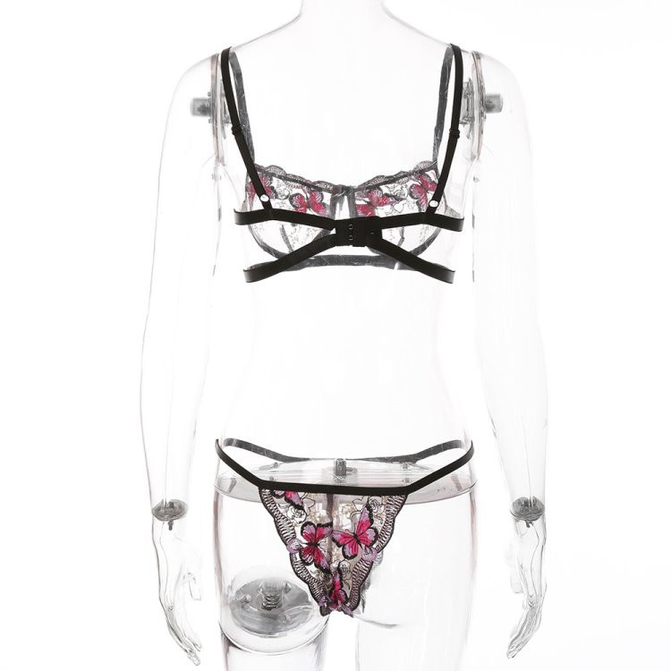 Lenjerie intimă elegantă, cu broderie din două piese