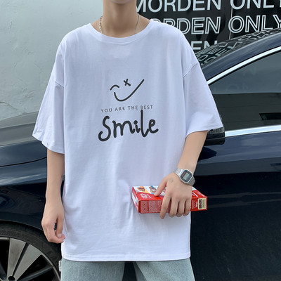 Tricou casual bărbătesc cu aplicație de inscripție