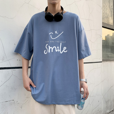 Tricou casual bărbătesc cu aplicație de inscripție