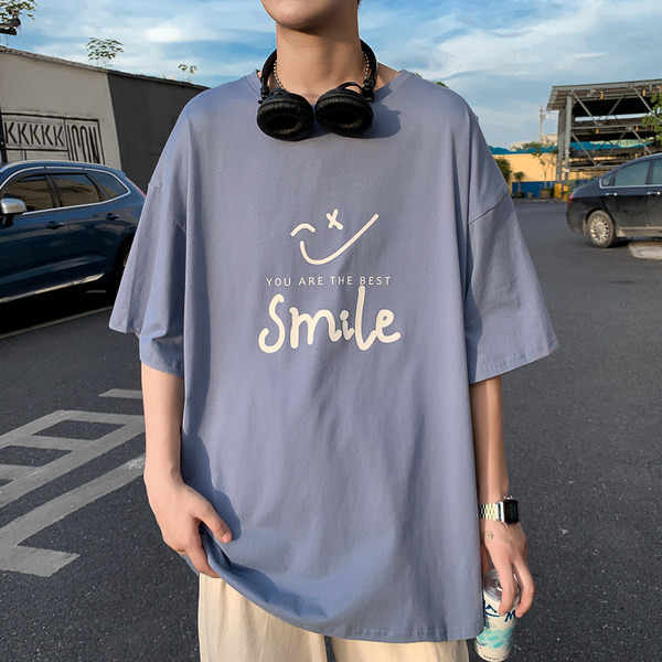 Tricou casual bărbătesc cu aplicație de inscripție