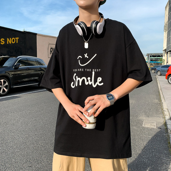 Tricou casual bărbătesc cu aplicație de inscripție