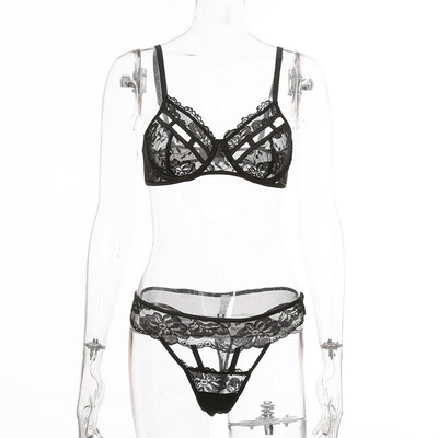 Set intim elegant, cu tanga din dantelă din două piese și sutien