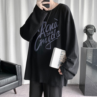 Ανδρική μπλούζα με επιγραφές και μακριά μανίκια σε τρία χρώματα