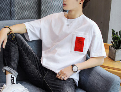 Tricou casual cu decolteu rotund si maneci scurte pentru barbati