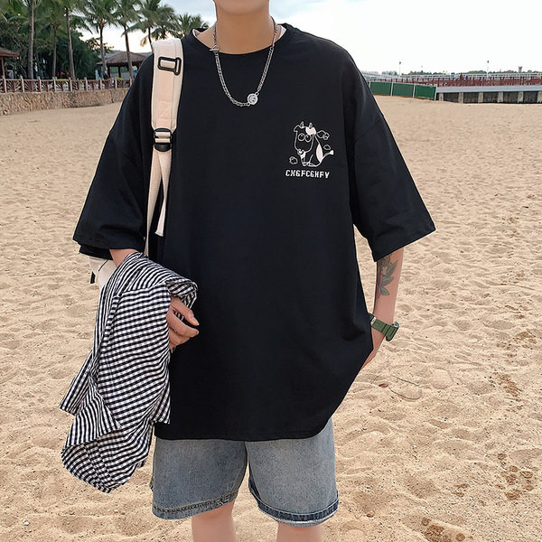 Tricou bărbătesc de vară cu aplicație pe spate