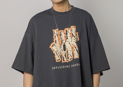 Tricou barbatesc lat cu maneci 3/4 si imprimeu