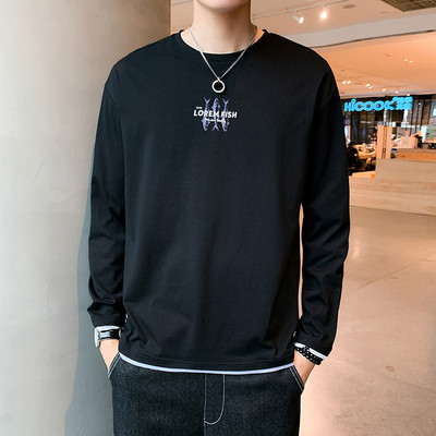 Bluză bărbătească cu decolteu oval și inscripție în mai multe culori