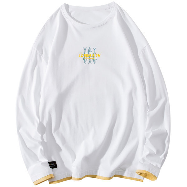 Bluză bărbătească cu decolteu oval și inscripție în mai multe culori